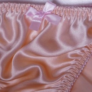 Silk Panties, String Bikini Style, Solid Color, peach, 100% pure Mulberry silk