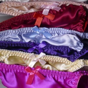 Silk bikini panties with satin bow from Kristalyns en femme boutique for women, cross-dresser's and transgenders